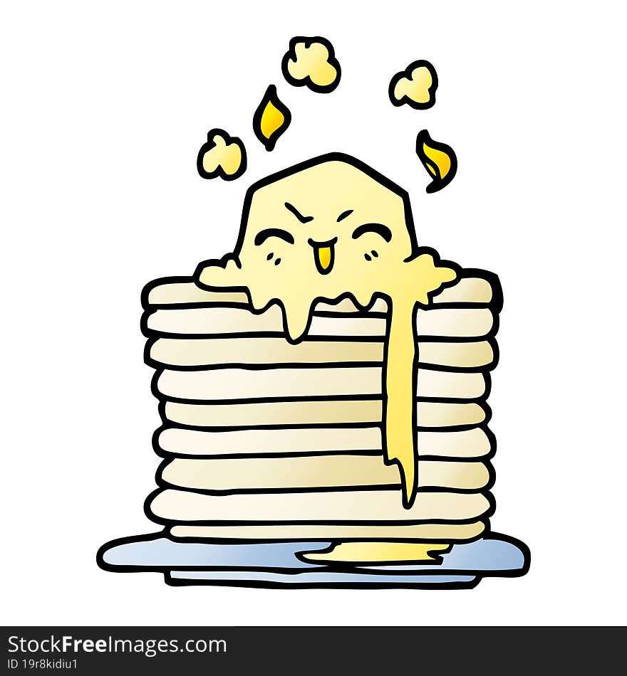 vector gradient illustration cartoon butter melting on pancakes