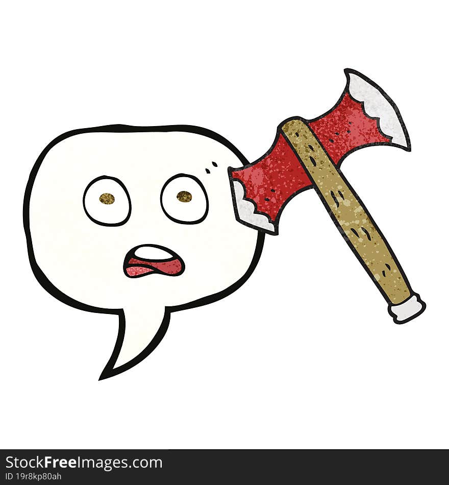 Speech Bubble Textured Cartoon Axe