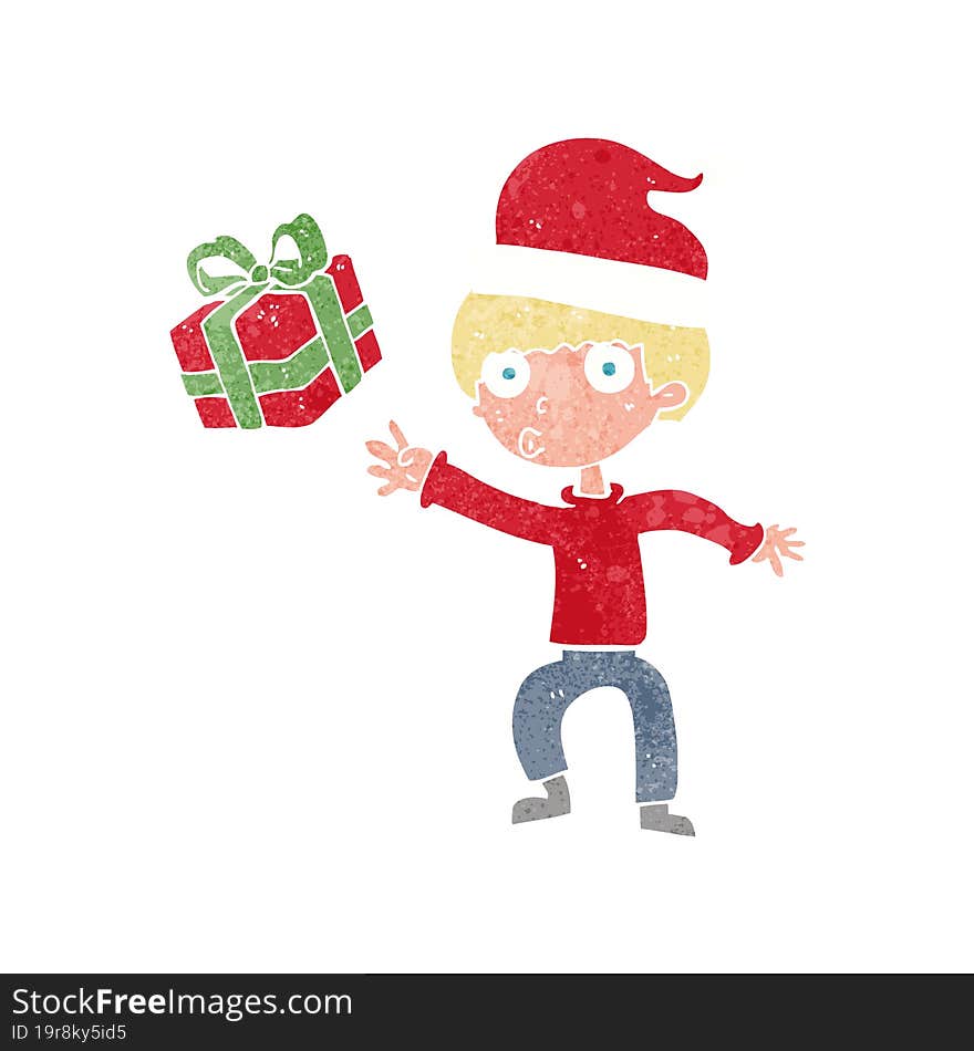 Cartoon Boy With Present