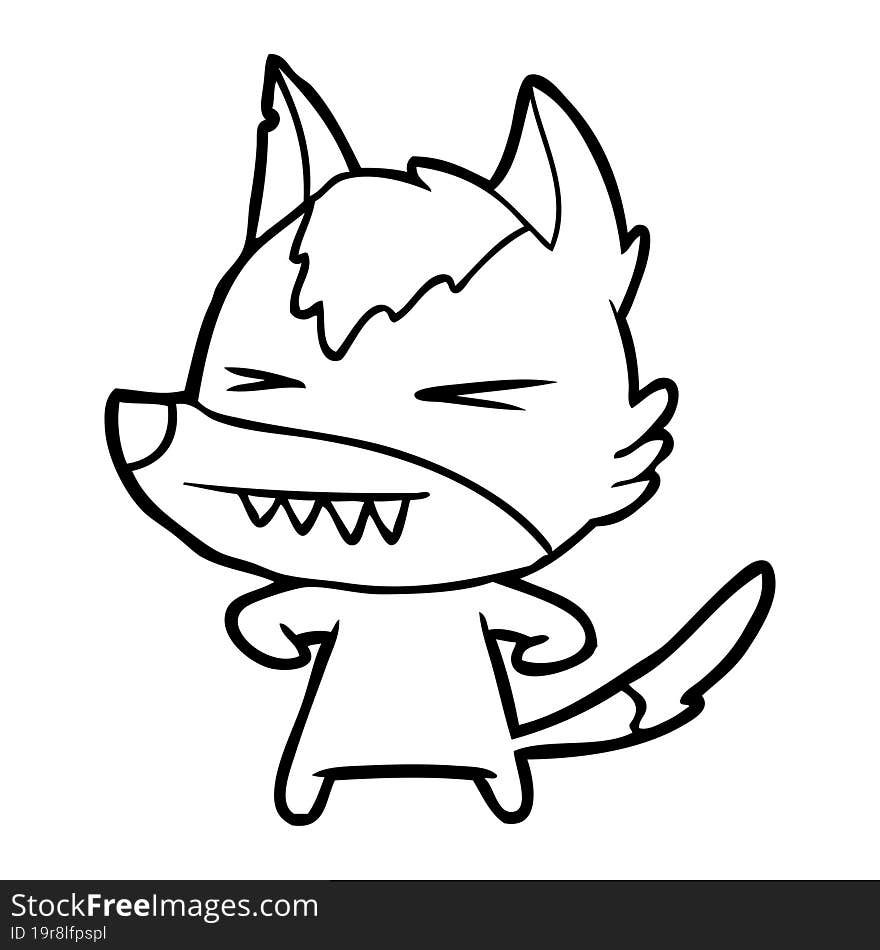 angry wolf cartoon. angry wolf cartoon