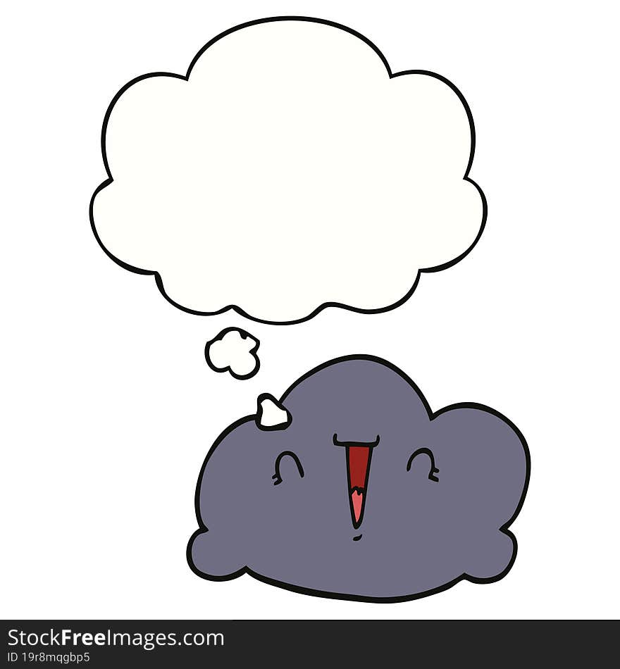 cartoon cloud and thought bubble