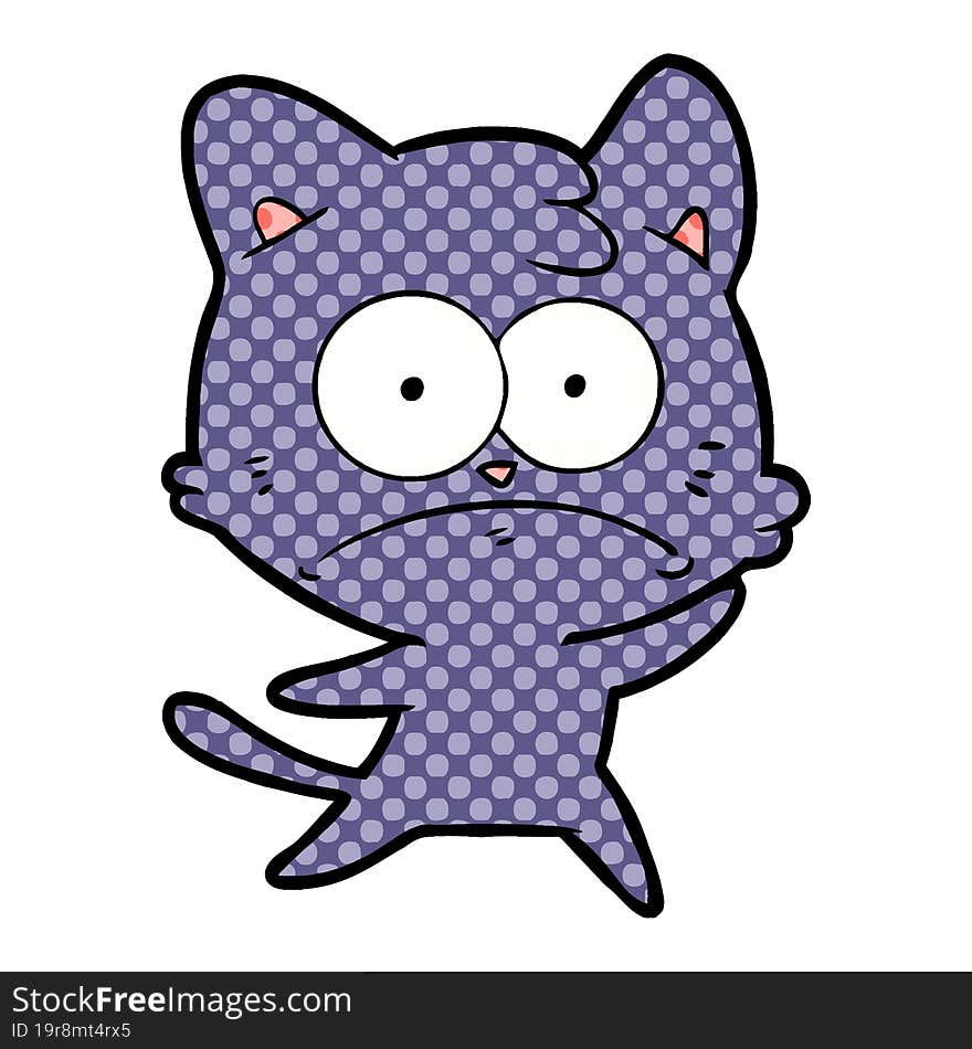 cartoon nervous cat. cartoon nervous cat