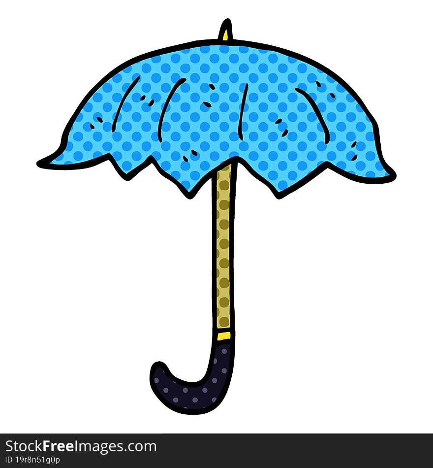 Cartoon Doodle Open Umbrella