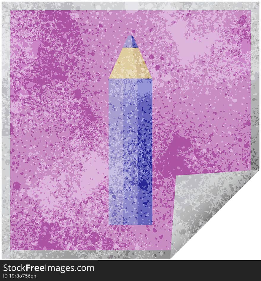 purple coloring pencil graphic square sticker