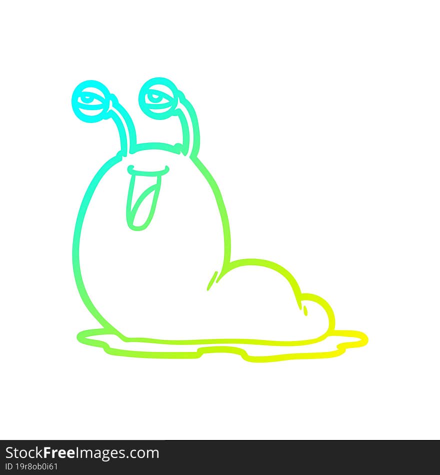 Cold Gradient Line Drawing Gross Cartoon Slug