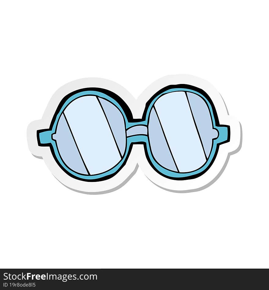 Sticker Of A Cartoon Glasses