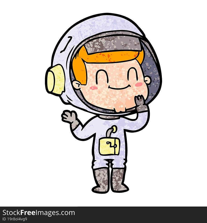 happy cartoon astronaut man. happy cartoon astronaut man