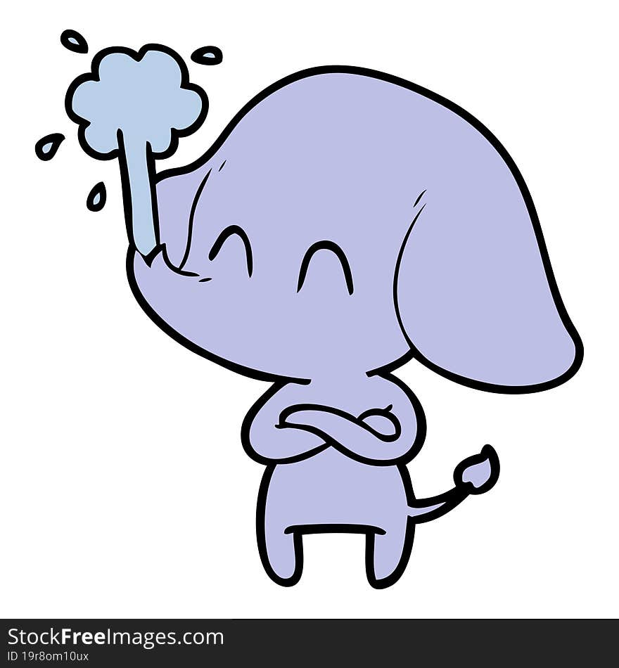 cute cartoon elephant spouting water. cute cartoon elephant spouting water