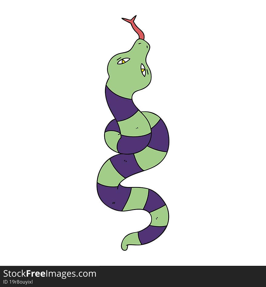 quirky hand drawn cartoon snake