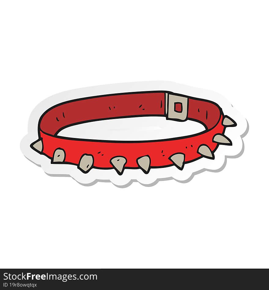 Sticker Of A Cartoon Dog Collar