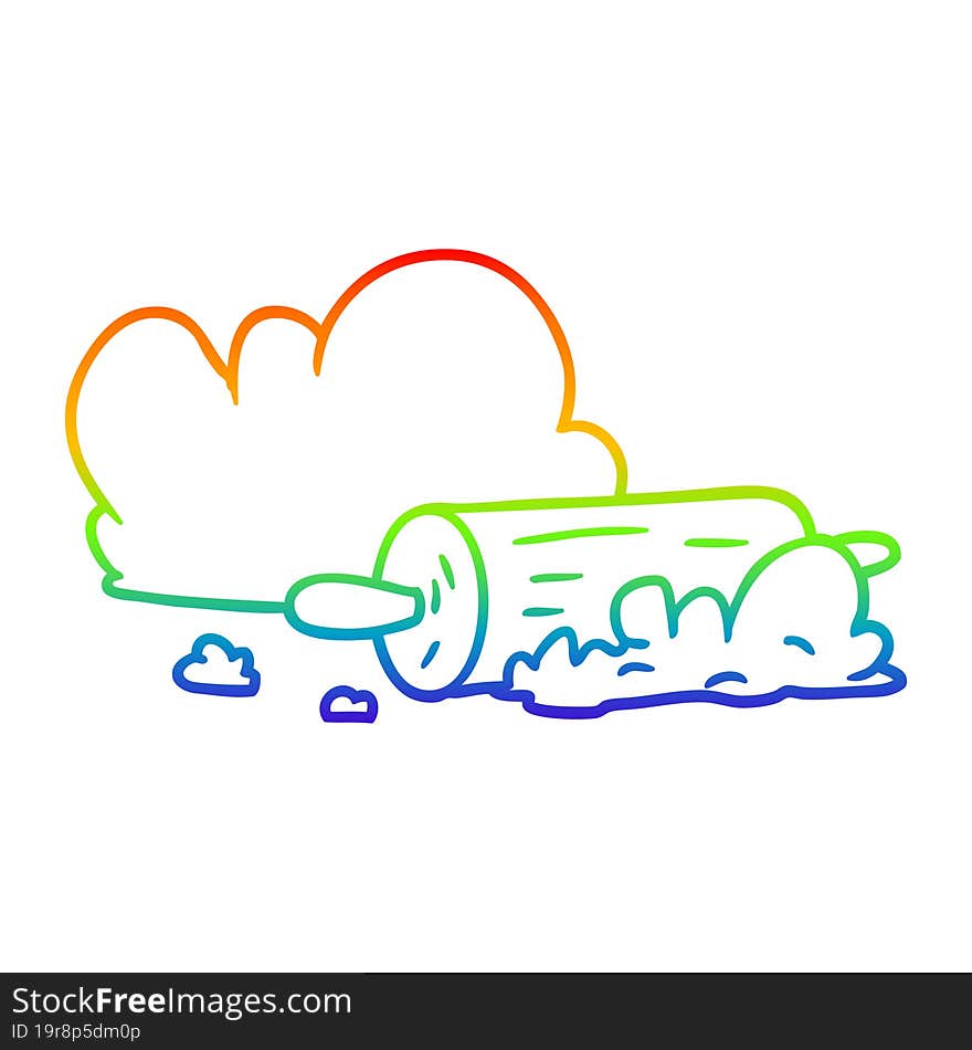 Rainbow Gradient Line Drawing Cartoon Rolling Pin And Dough