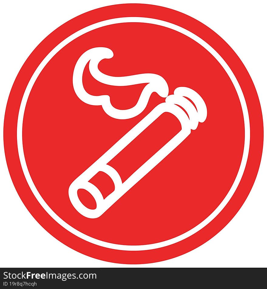 Lit Cigarette Circular Icon