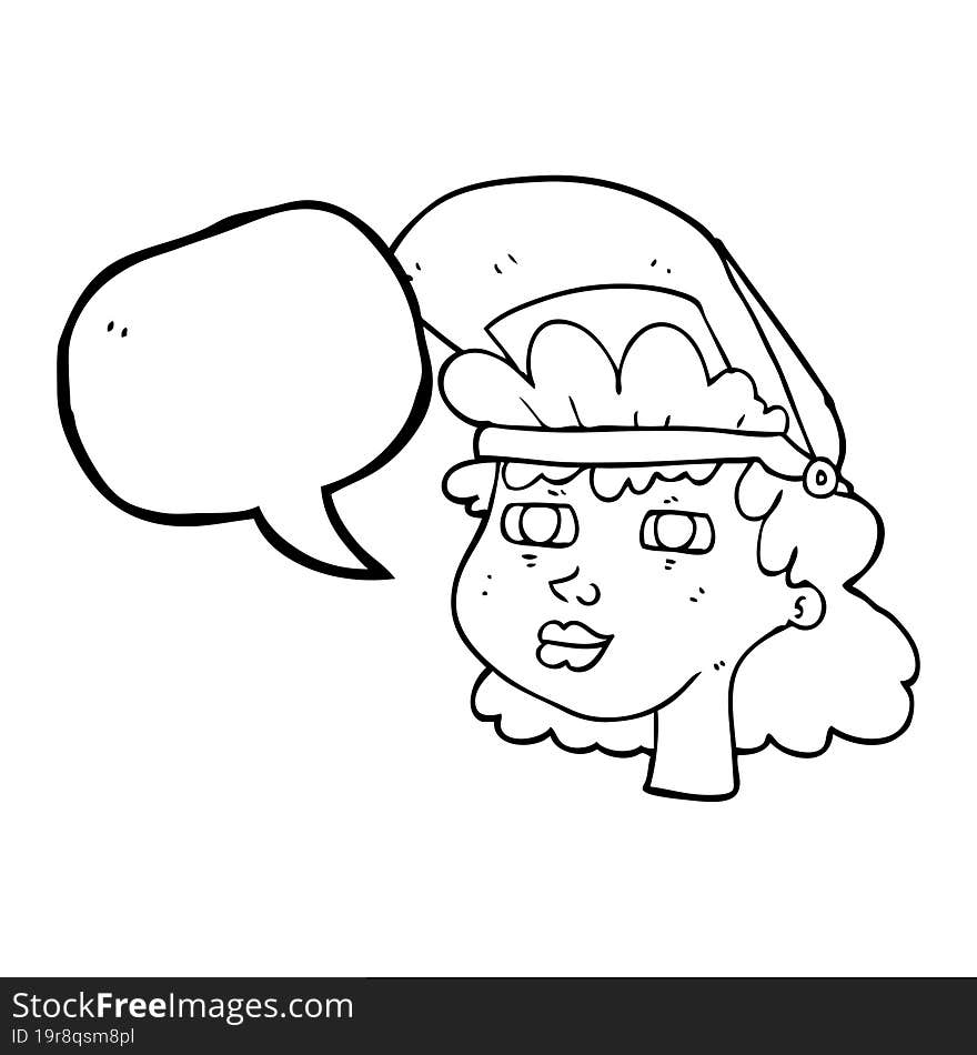 Speech Bubble Cartoon Woman With Welding Mask