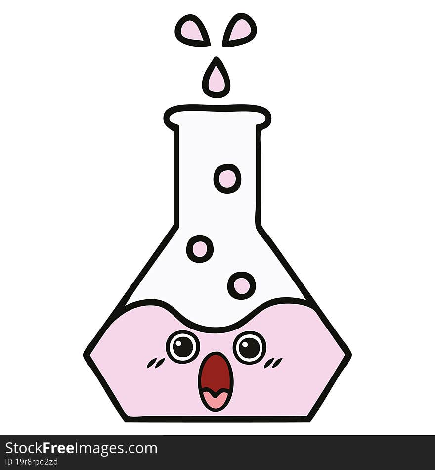 cute cartoon science beaker