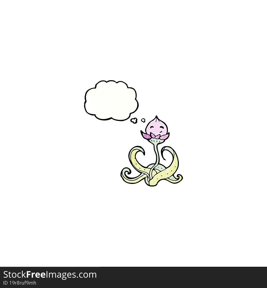 Cartoon Flower With Thought Bubble