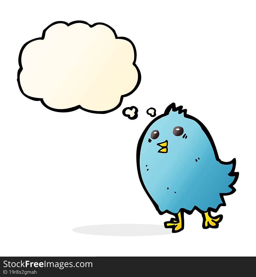 Cartoon Bluebird With Thought Bubble