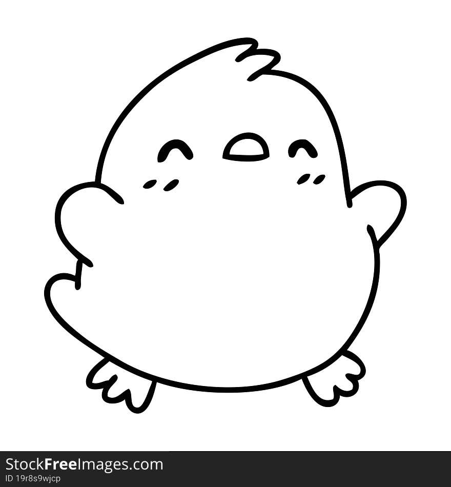 line doodle of a cute little bird