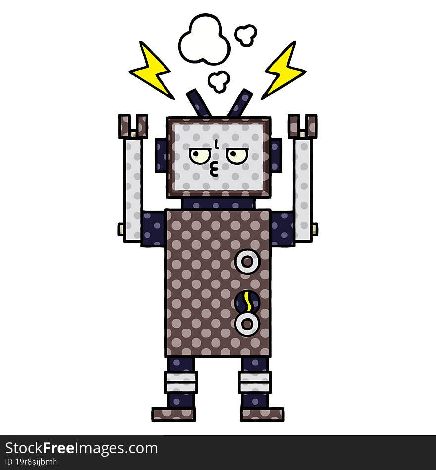 Comic Book Style Cartoon Robot