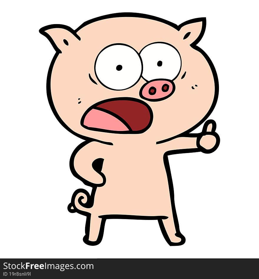 cartoon pig shouting. cartoon pig shouting