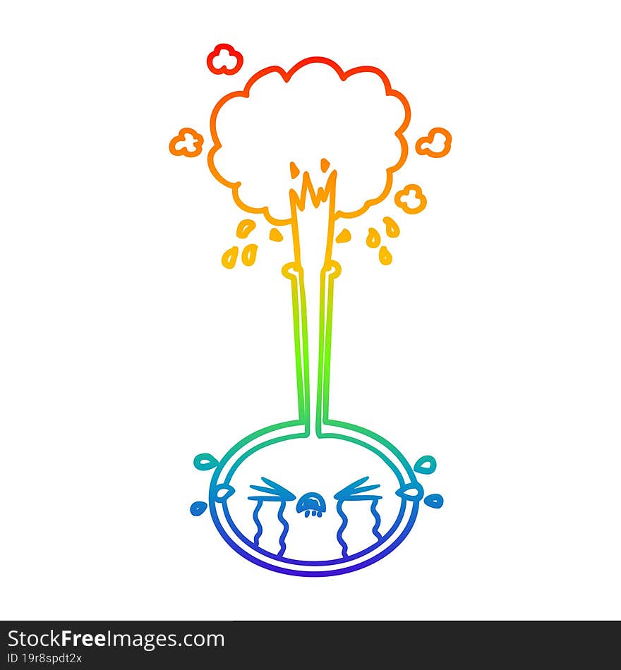 rainbow gradient line drawing crying cartoon science experiment crying