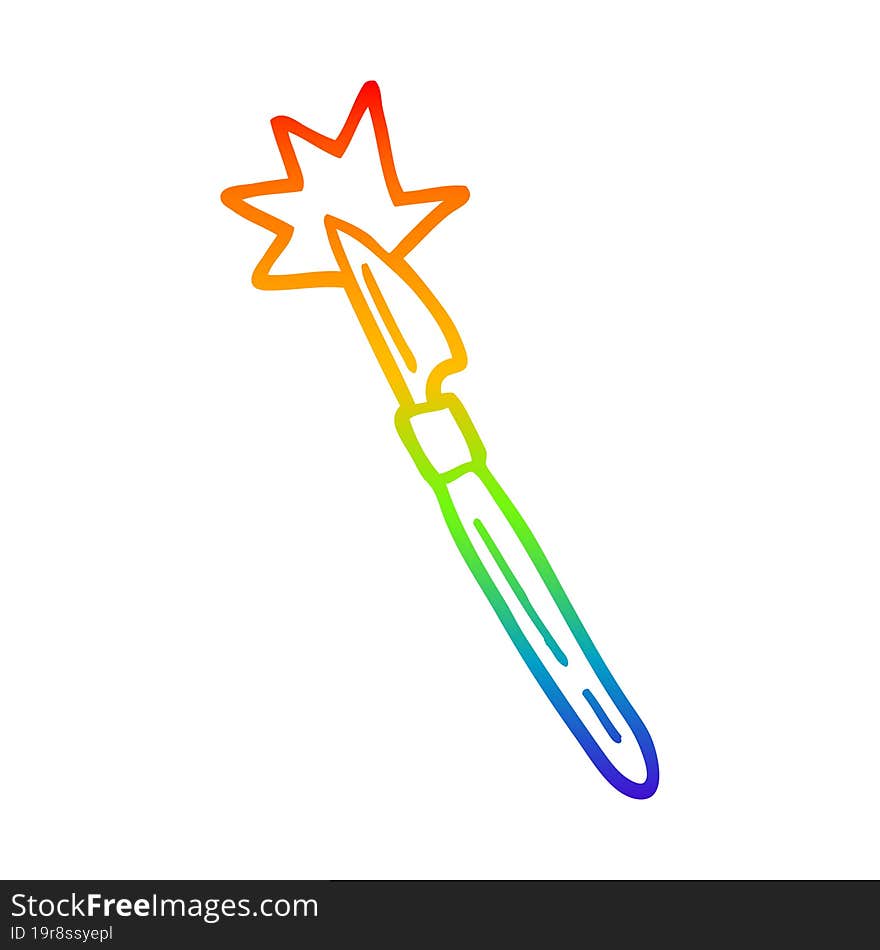 rainbow gradient line drawing cartoon scalpel