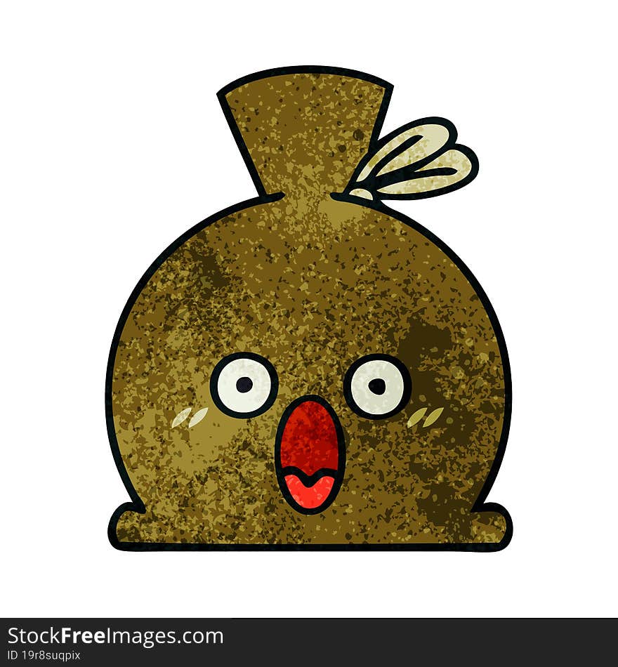 retro grunge texture cartoon sack