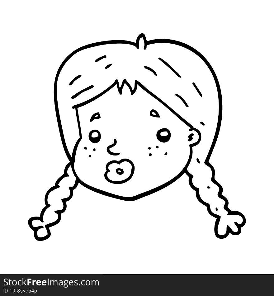 cartoon girls face