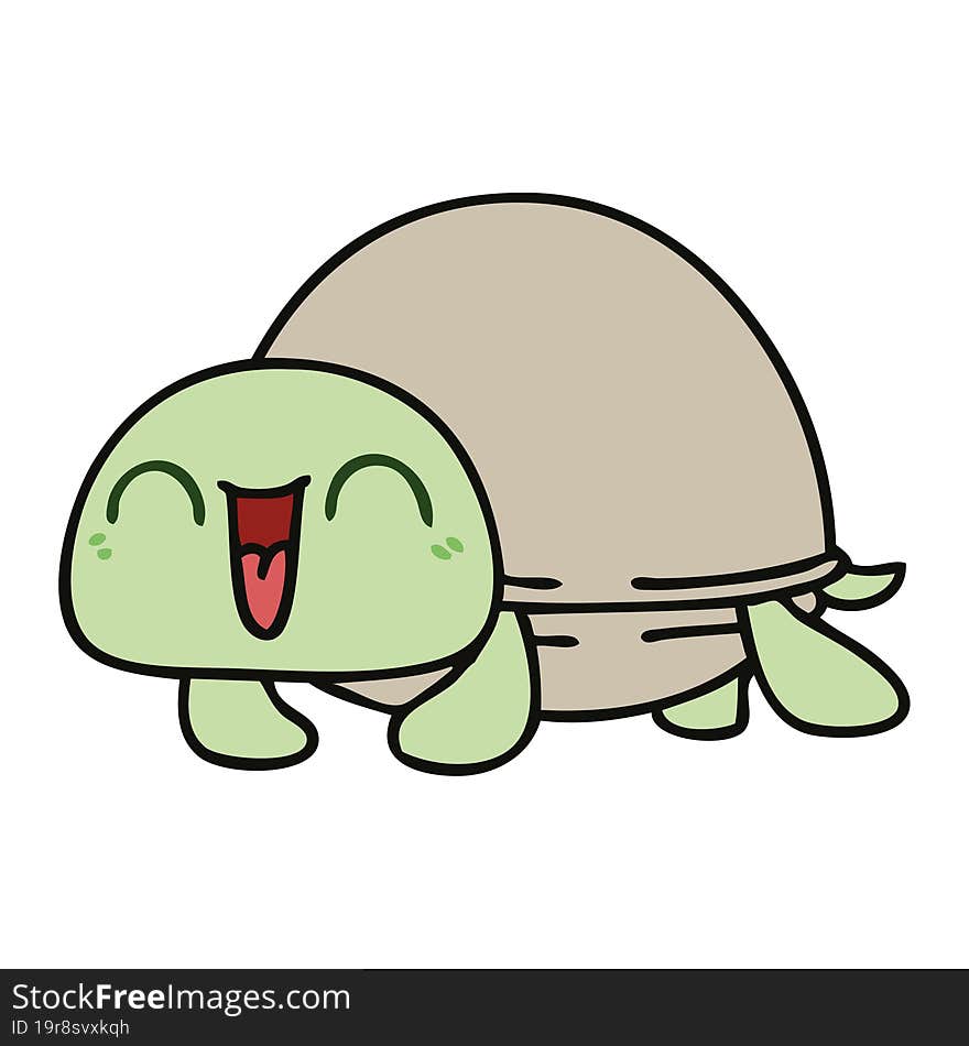 quirky hand drawn cartoon turtle