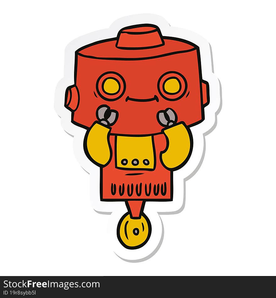 sticker of a cartoon robot