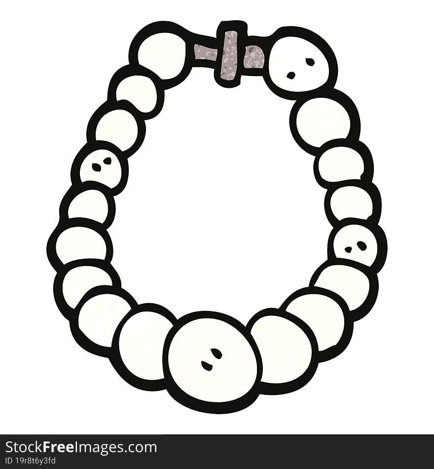 cartoon doodle white pearl necklace