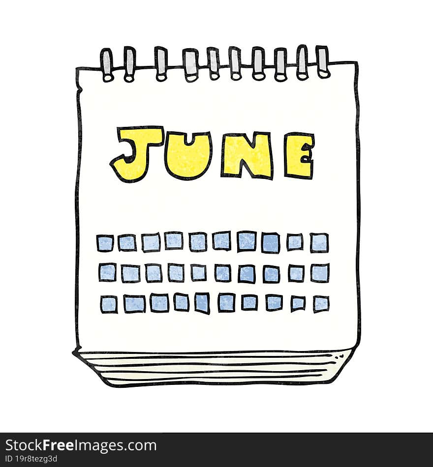 Textured Cartoon Calendar Showing Month Of