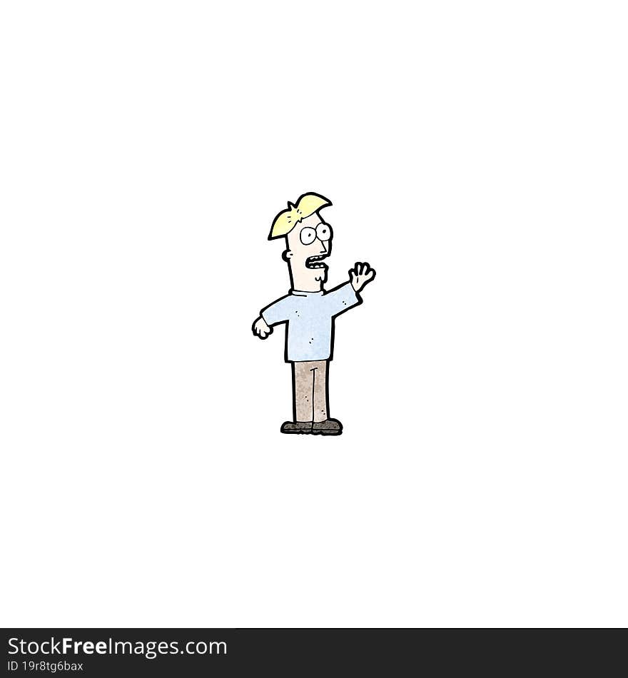 cartoon waving man