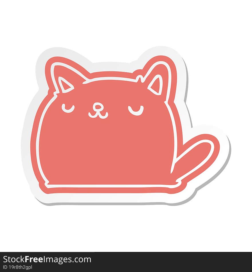 cartoon sticker of cute kawaii cat