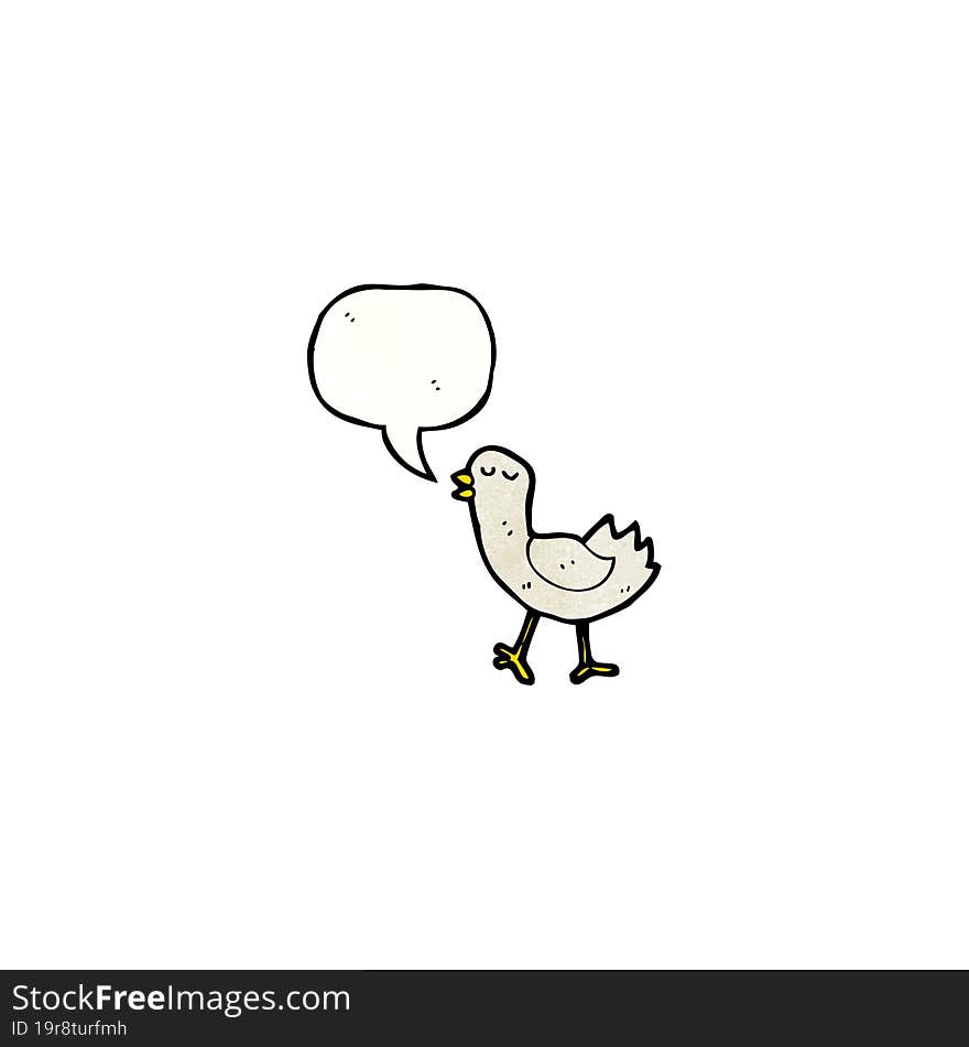 cartoon bird with speech bubble