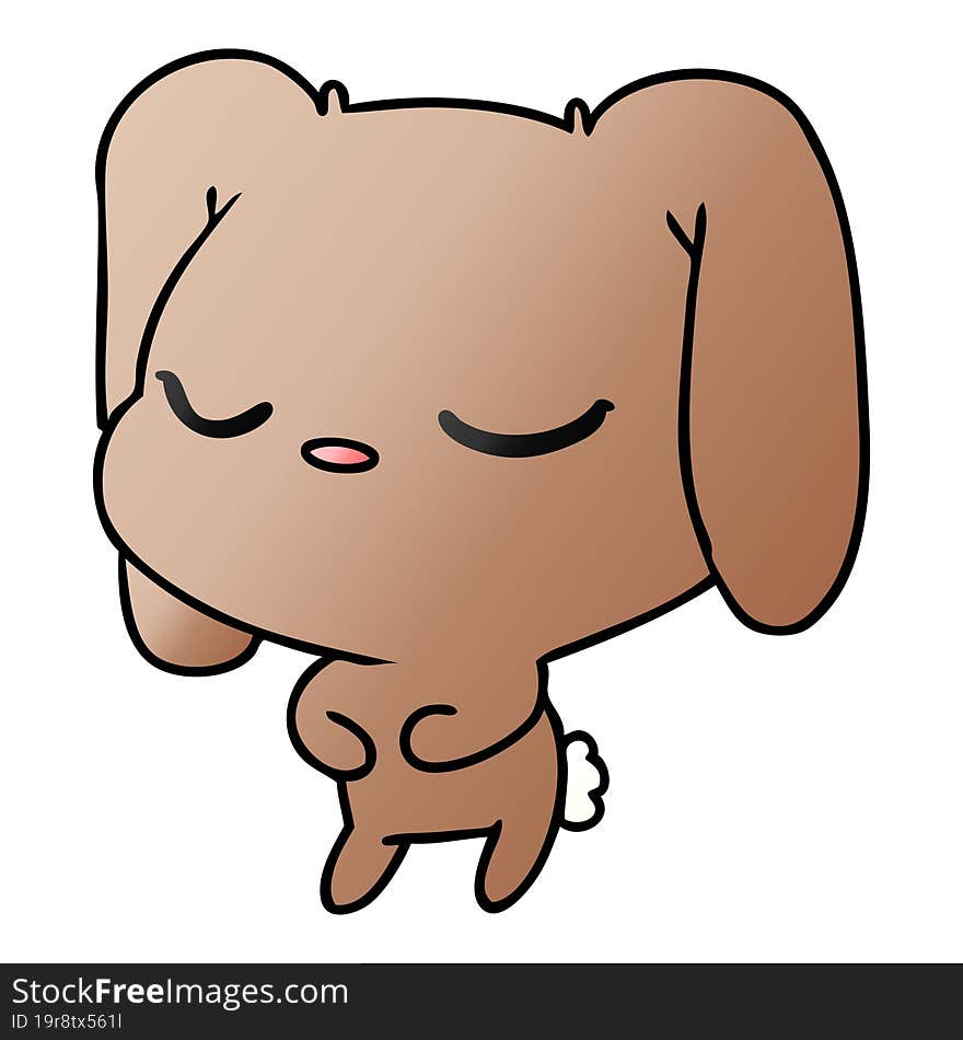 gradient cartoon of cute kawaii bunny