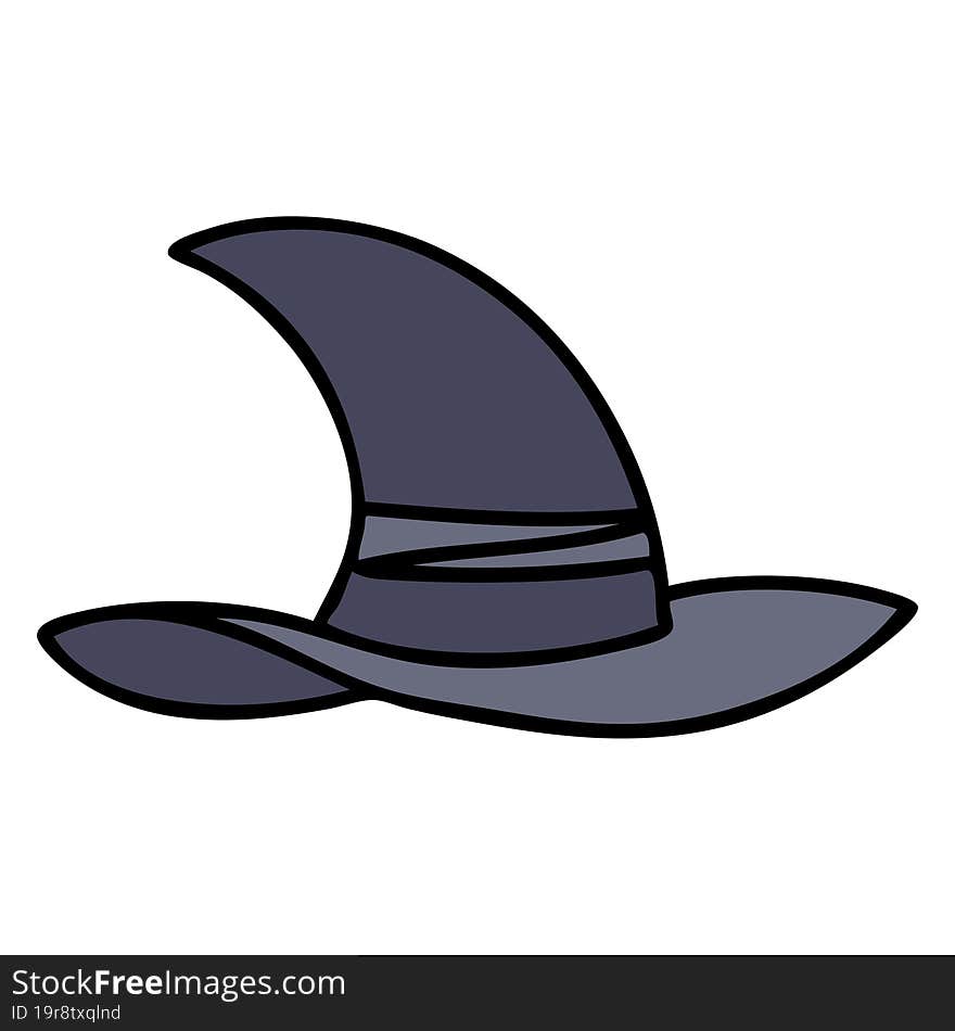 cartoon of a spooky witch hat