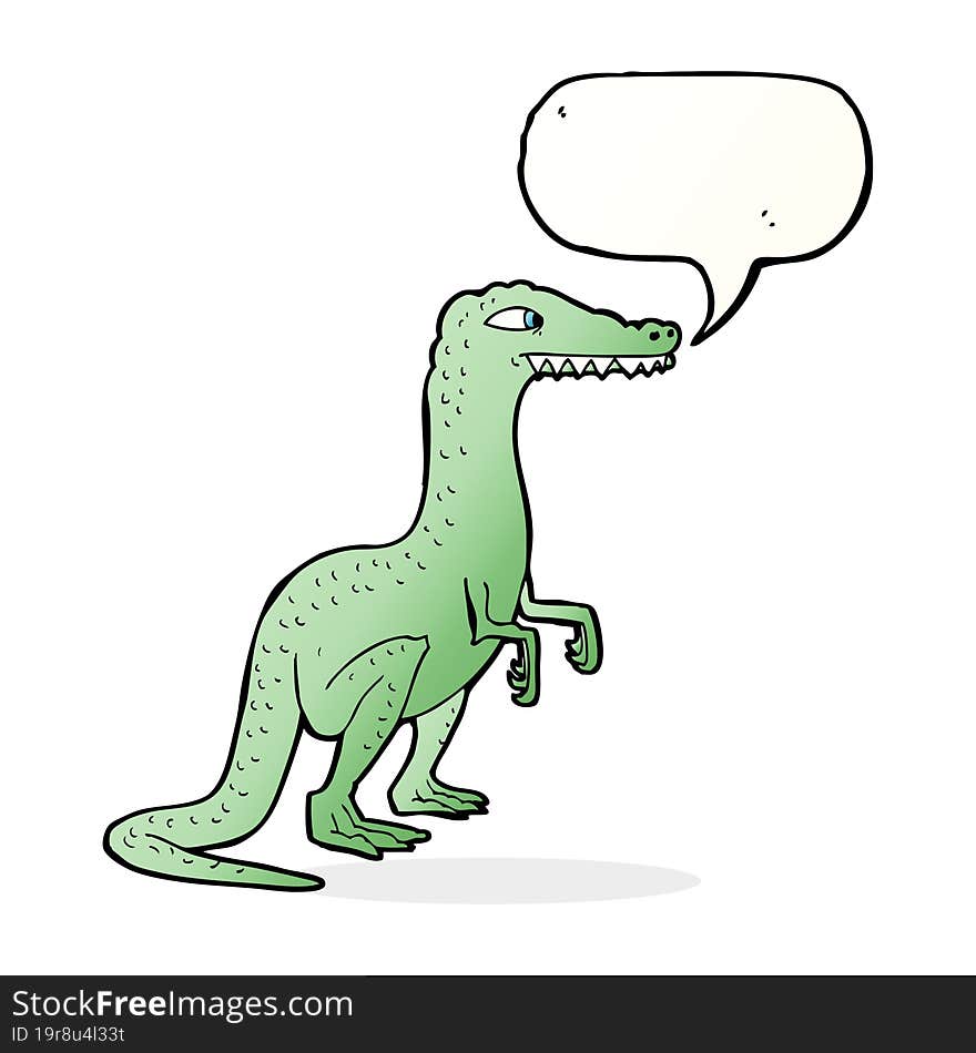 cartoon dinosaur with speech bubble