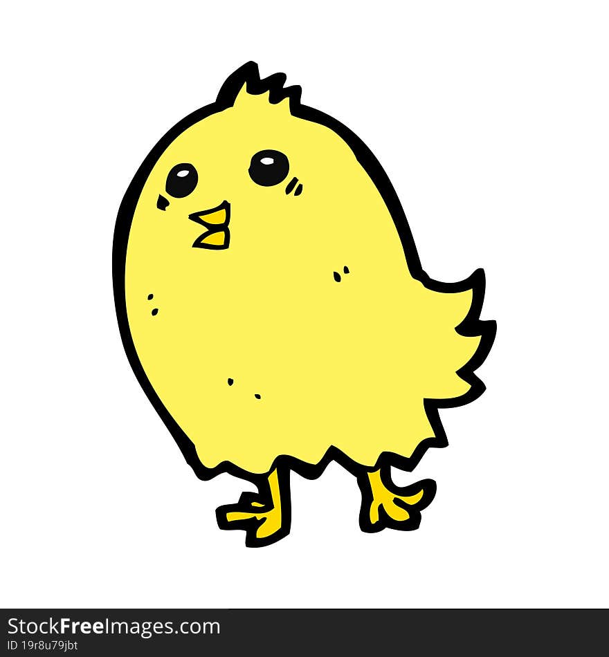 Cartoon Happy Yellow Bird