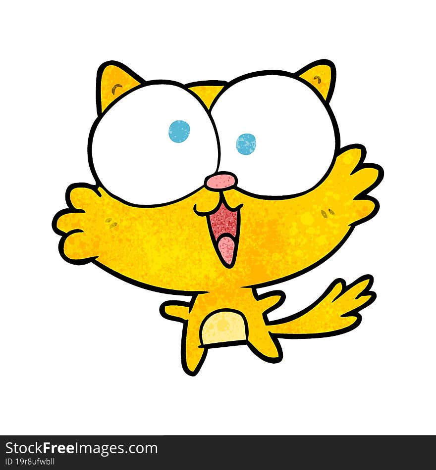 cute cartoon crazy cat. cute cartoon crazy cat