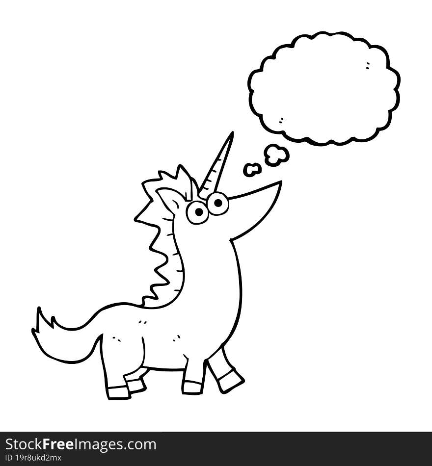 thought bubble cartoon unicorn