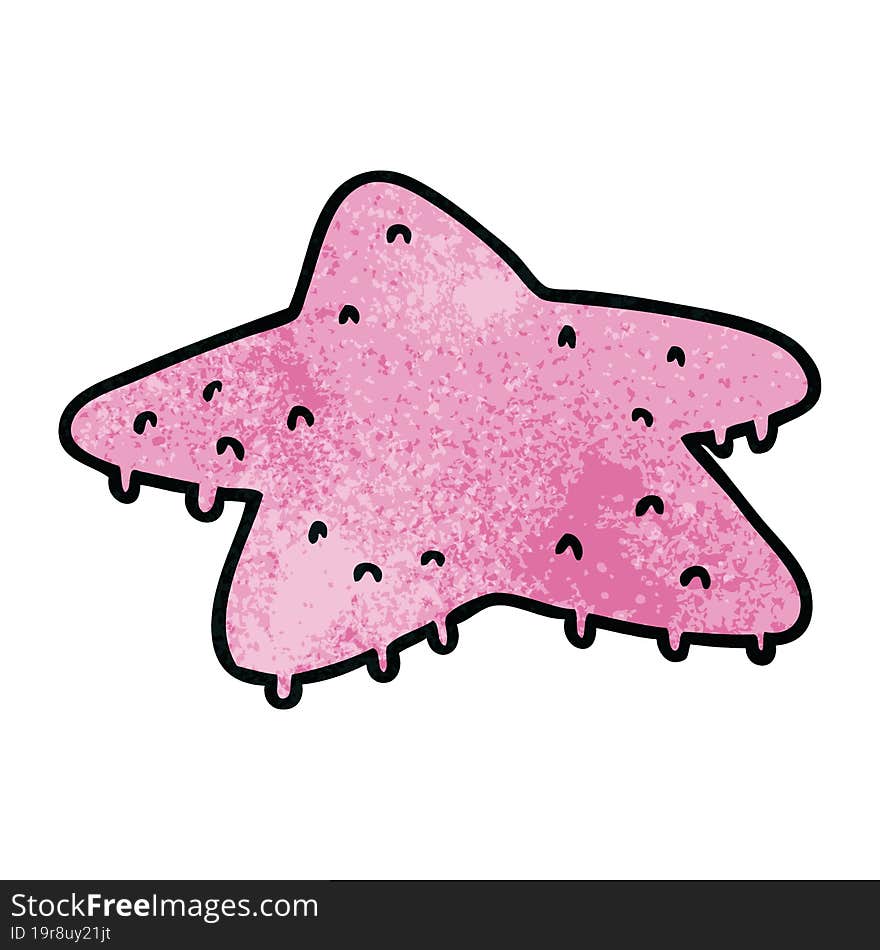 textured cartoon doodle of a star fish