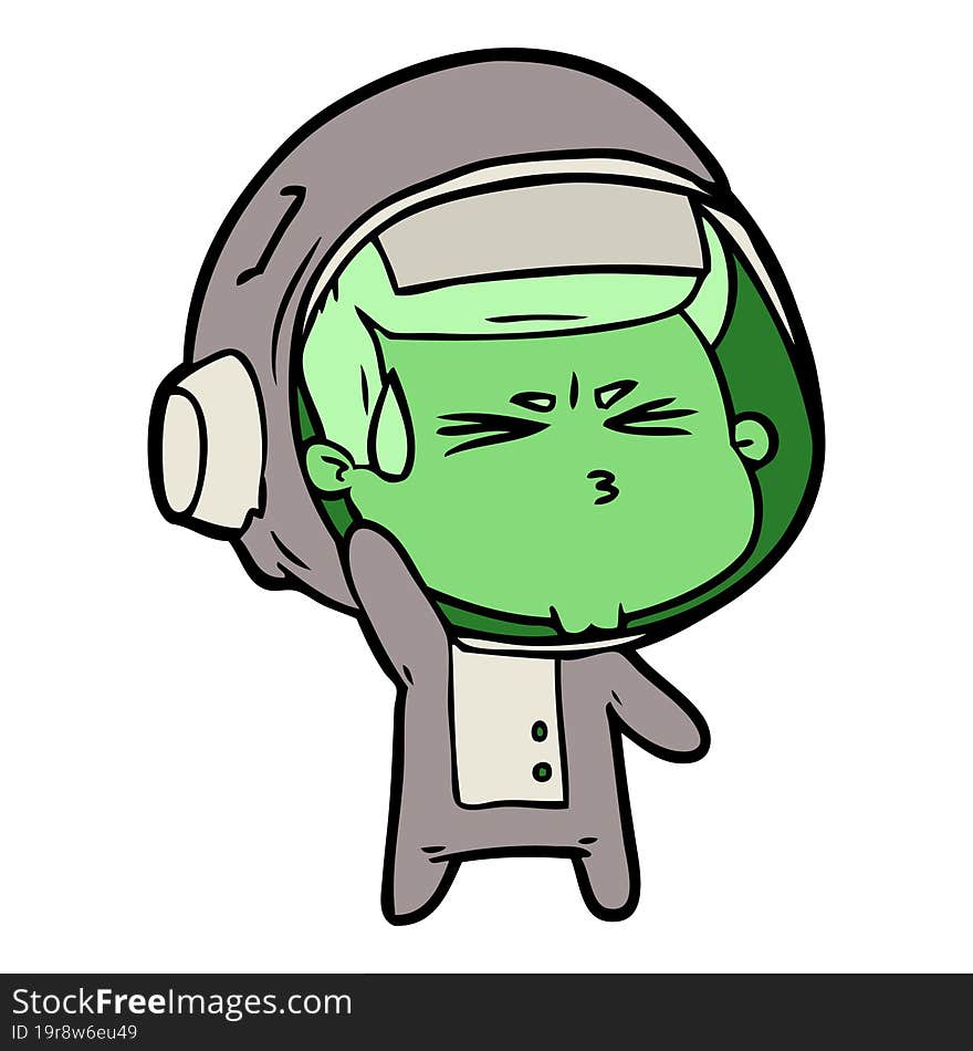 cartoon stressed astronaut. cartoon stressed astronaut