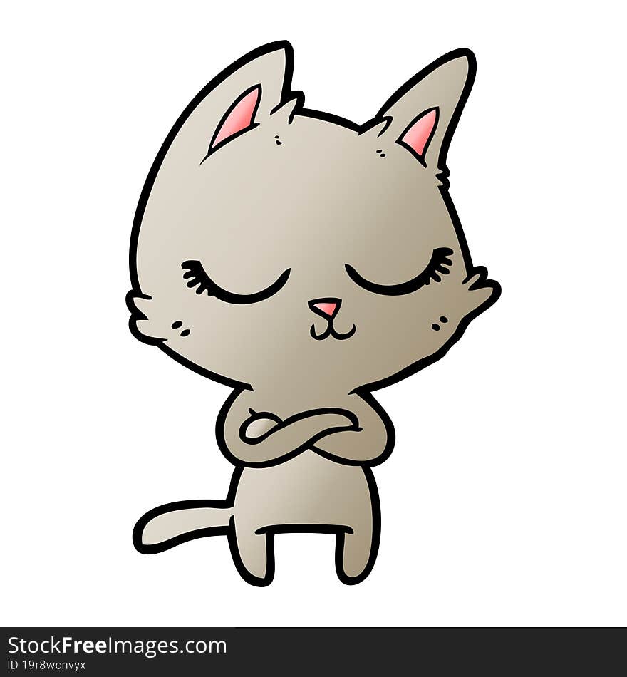 calm cartoon cat. calm cartoon cat