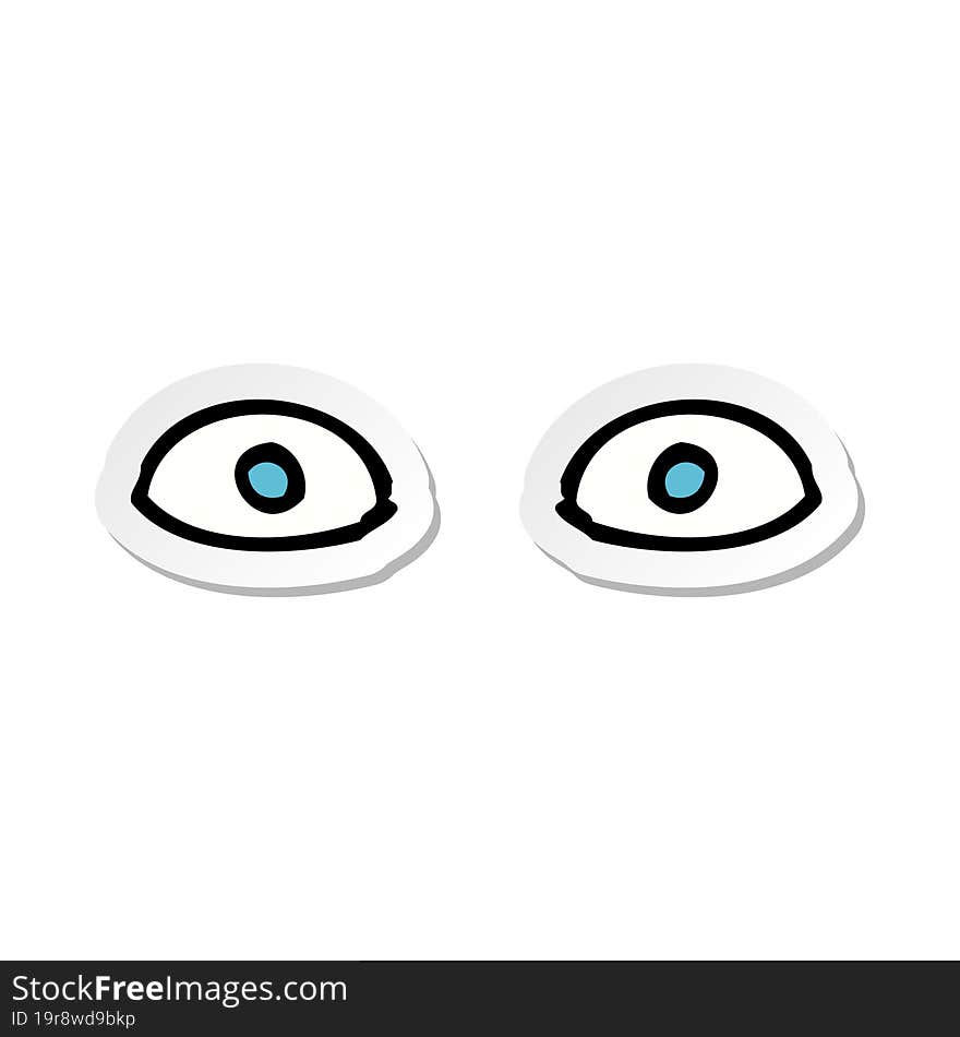 Sticker Of A Cartoon Staring Eyes