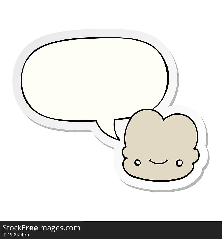 cartoon cloud and speech bubble sticker