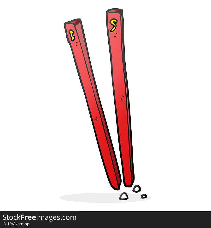 freehand drawn cartoon chopsticks