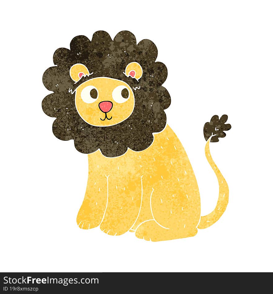 Retro Cartoon Cute Lion