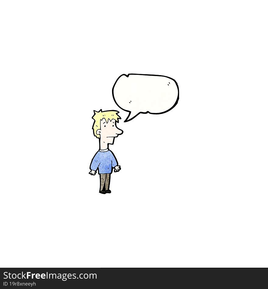 Cartoon Man With Speech Bubble