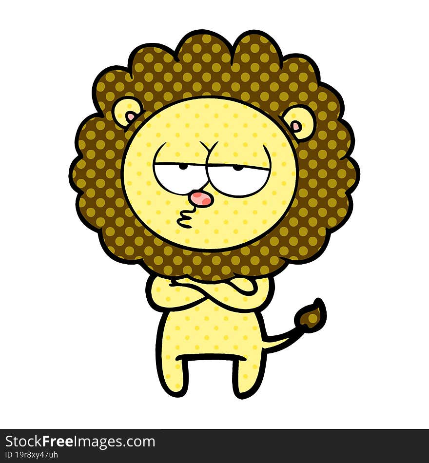 cartoon tired lion. cartoon tired lion