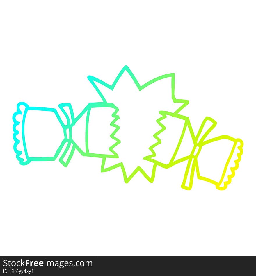 cold gradient line drawing cartoon cracking cracker